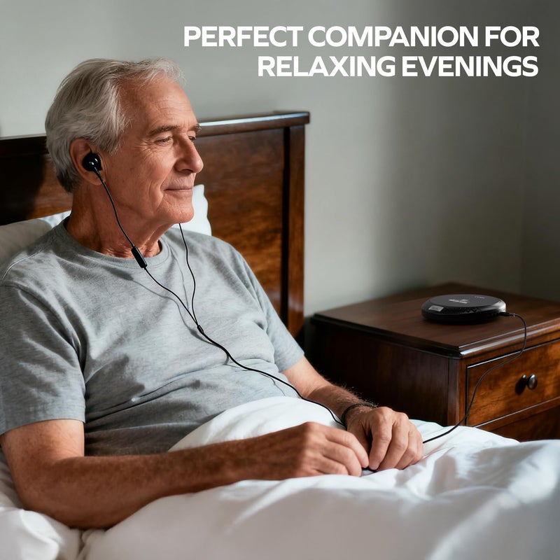 Coby Portable CD Player with FM Radio and 60-Second Anti-Skip Protection â€“ Compact Walkman-Style Disc Player with LCD Display, Stereo Earbuds & USB Power â€“ Ideal for Home, Travel & Car Use - Image 2